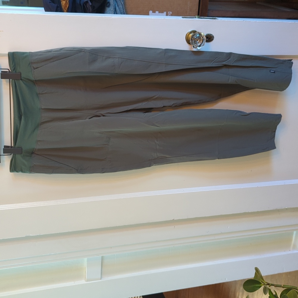 REI women's flash hybrid tights size L sage green